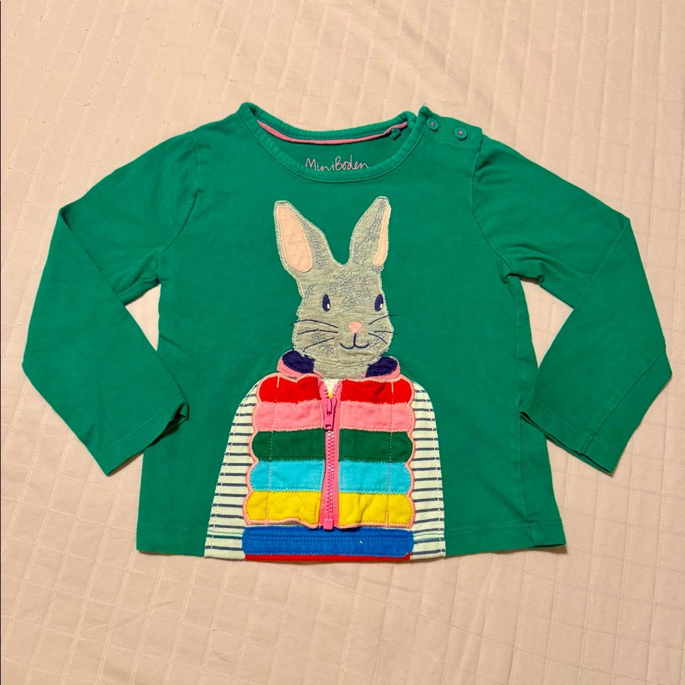 Mini Boden Green Bunny T-shirt
